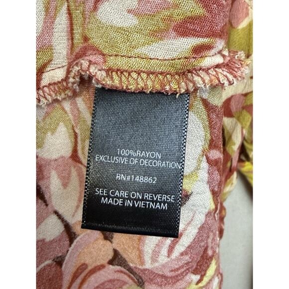 Torrid Plus SZ 4 Blouse Top Floral Ruffled V-Neck Long Sleeves Drawstring Waist - Picture 10 of 15